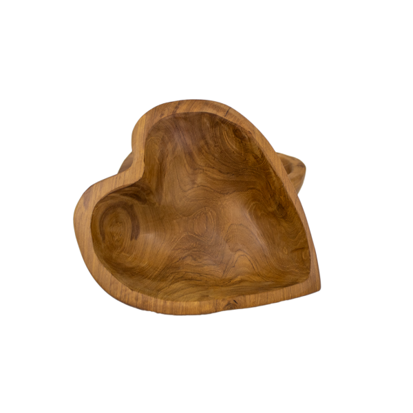 Preview: Teak Herzschale klein ca. 17x15x5 cm
