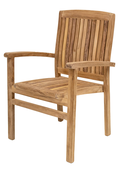 Preview: Teak 4 Sitzgruppe moderner Ausziehtisch 200/260x 100 cm x75 cm und 8 Audia Stapelstühle 3036 Sonderangebot !!