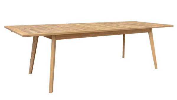 Preview: Teak 4 Sitzgruppe moderner Ausziehtisch 200/260x 100 cm x75 cm und 8 Audia Stapelstühle 3036 Sonderangebot !!