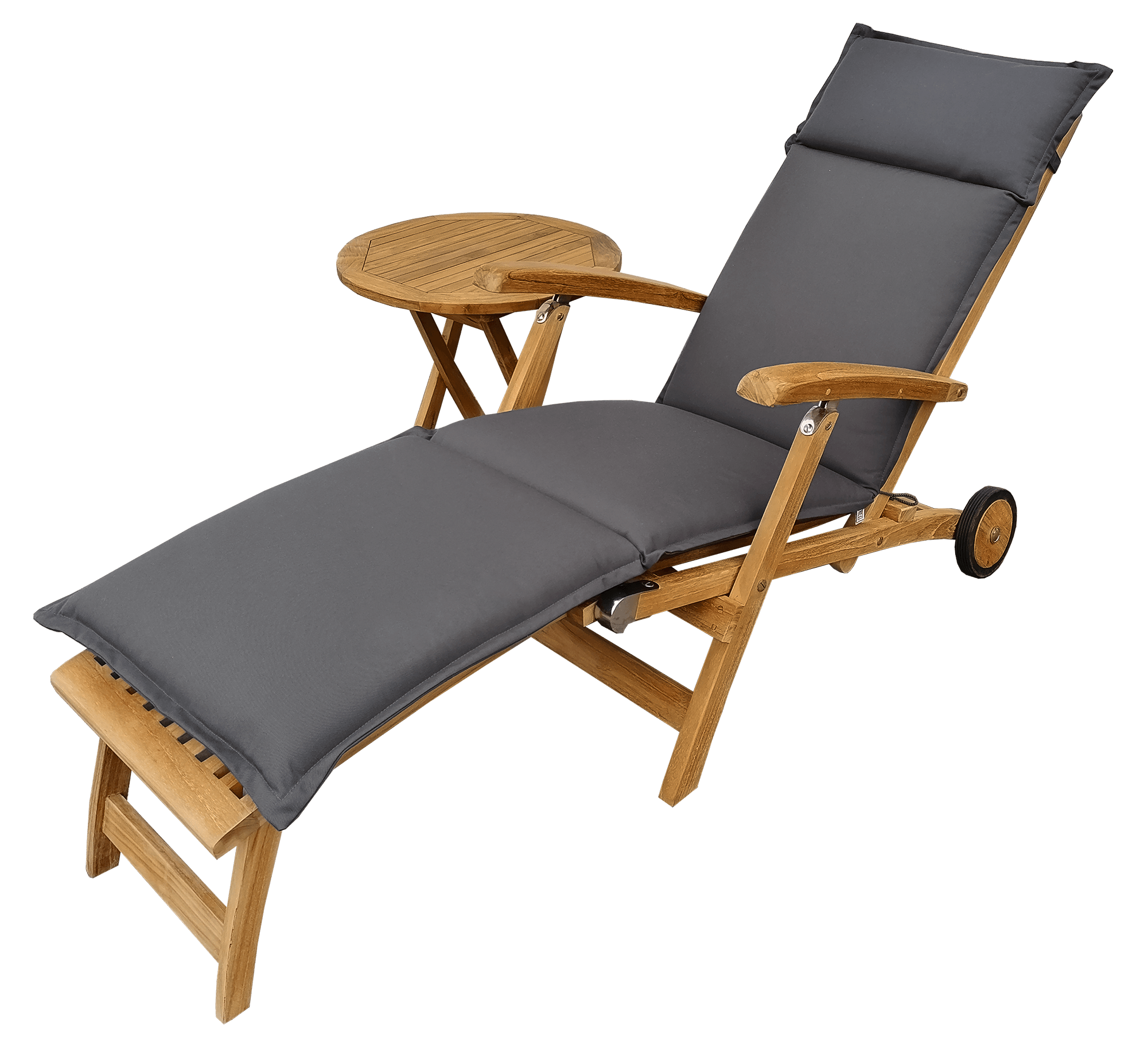 Bergholz Holzimport GmbH - Teak Deckchair ergo mit Rädern 148 x 60 cm