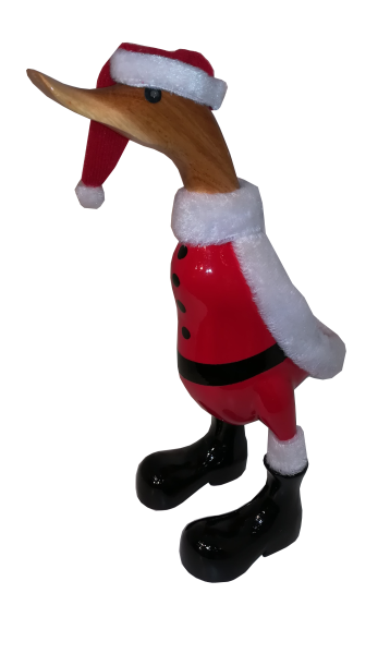 Ente Weihnachtsmann aus Bambus von Bali Höhe ca. 25 cm