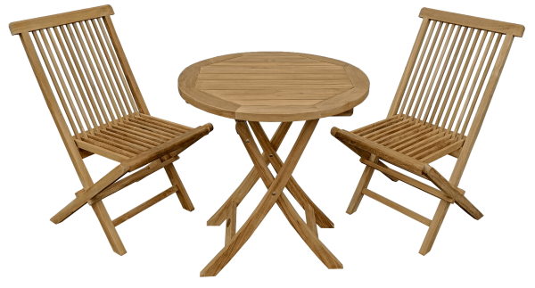 Rundklapptisch aus Teakholz ⌀ 60 cm Höhe 75 cm