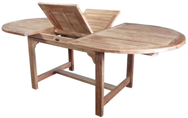 Ovalausziehtisch aus Teakholz 150 / 210 x 110cm Höhe 75 cm Sonderpreis statt € 879,00 nur € 599,00