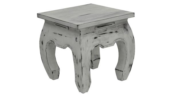 Opiumtisch Teak white wash 60x120 cm Höhe 41 cm